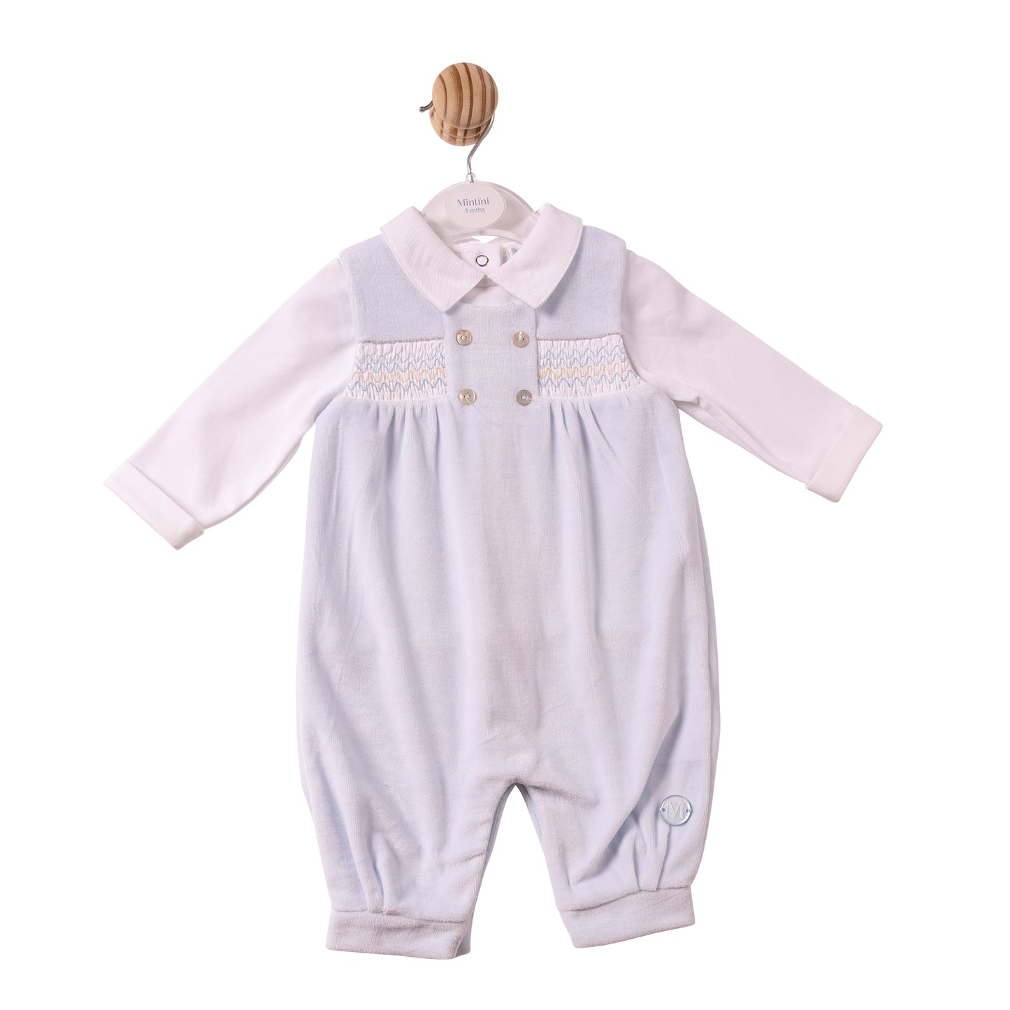 MB7292 - Top & Dungaree - Blue-Smocking - Pre Order