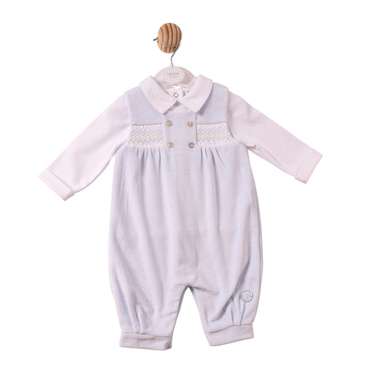 MB7292 - Top & Dungaree - Blue-Smocking - Pre Order