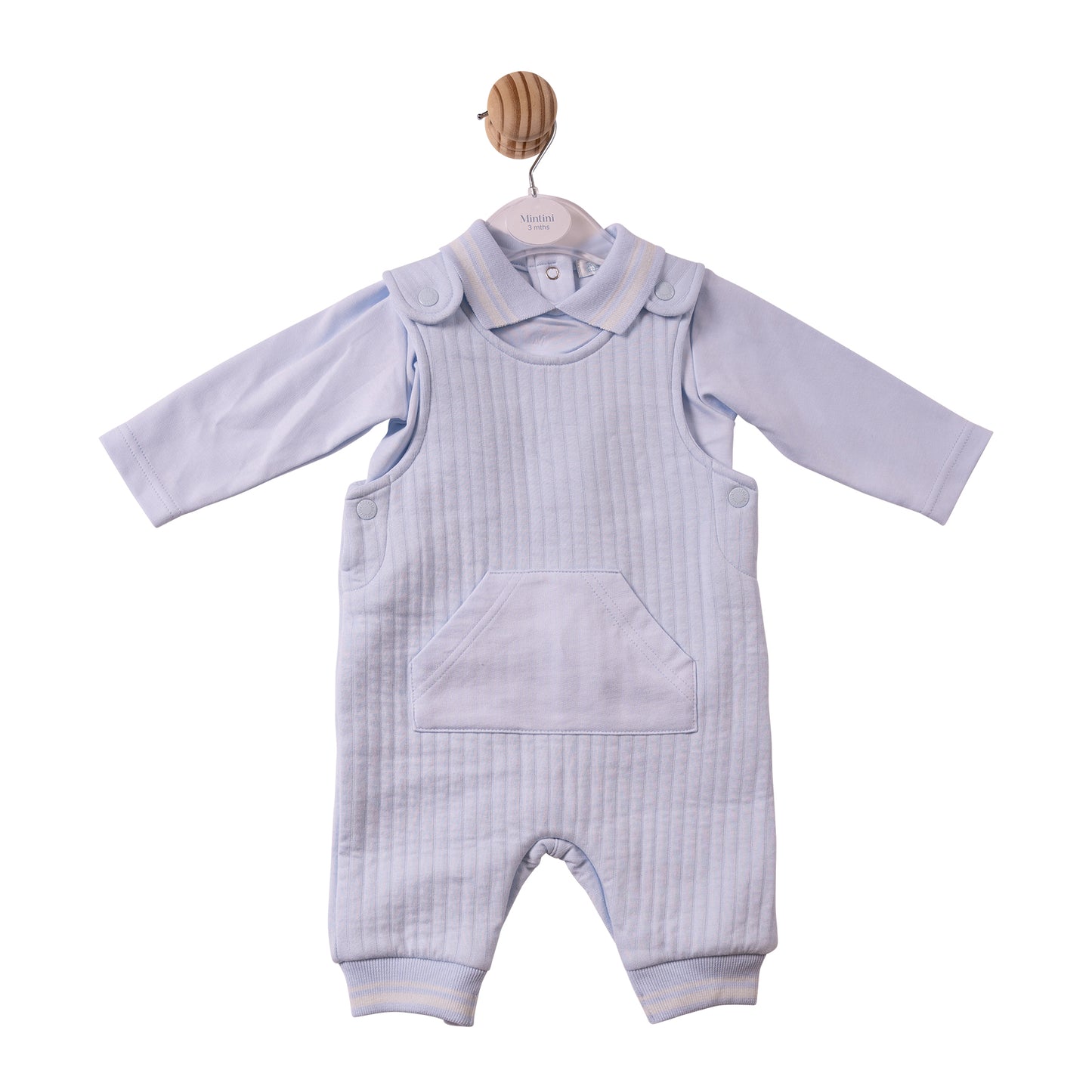 MB7330 - Top & Dungaree - Blue-Drop Needle/French Terry - Pre Order
