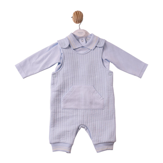 MB7330A - Top & Dungaree - Blue-Drop Needle/French Terry - Pre Order