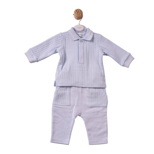 MB7332 - Polo & Trouser - Blue-Drop Needle/French Terry - Pre Order