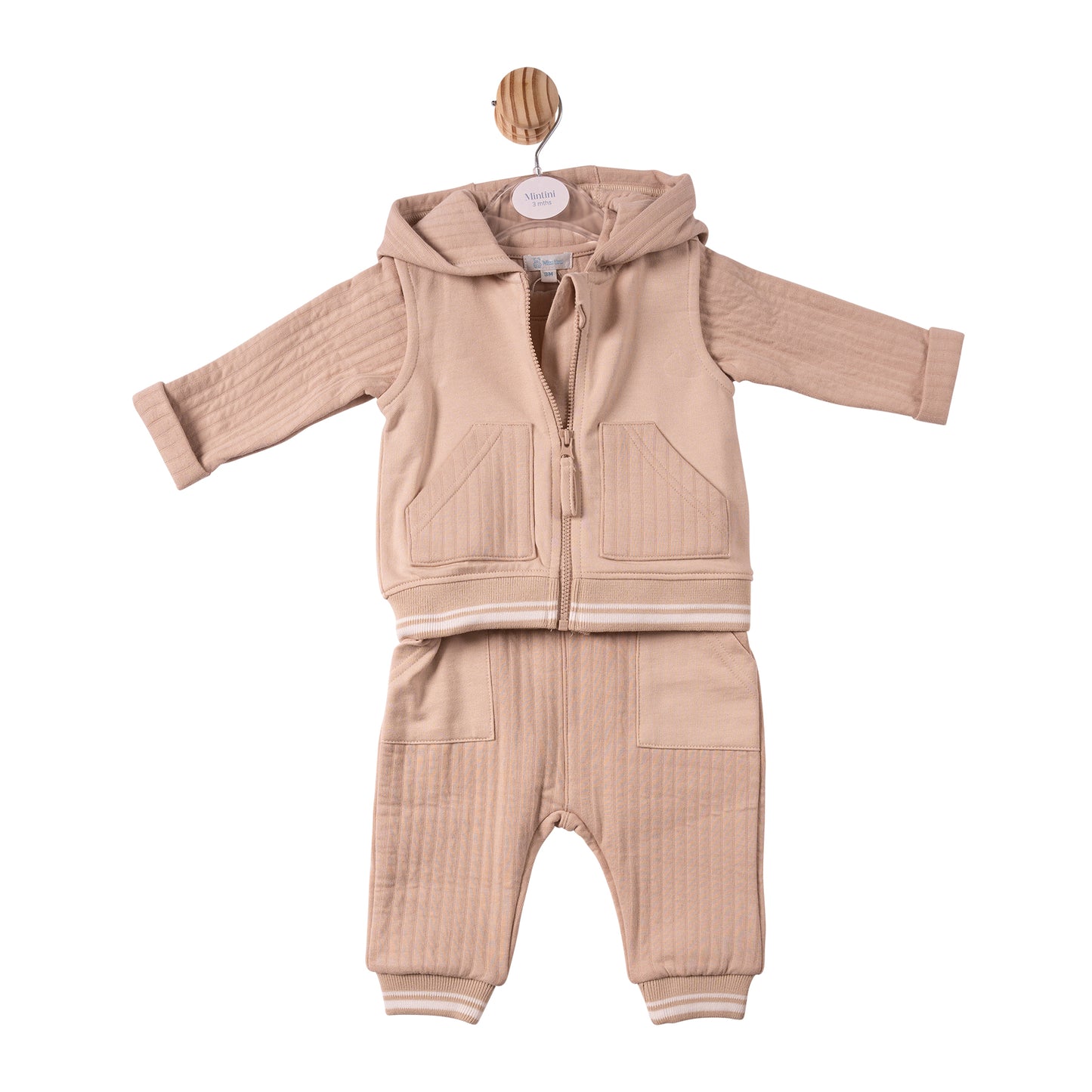 MB7339 - Top, Trouser & Gilet - Beige - Drop Needle/French Terry - Pre Order