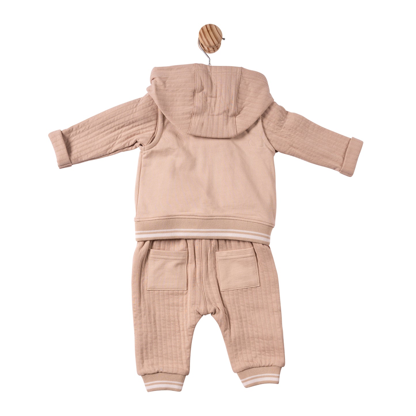 MB7339 - Top, Trouser & Gilet - Beige - Drop Needle/French Terry - Pre Order