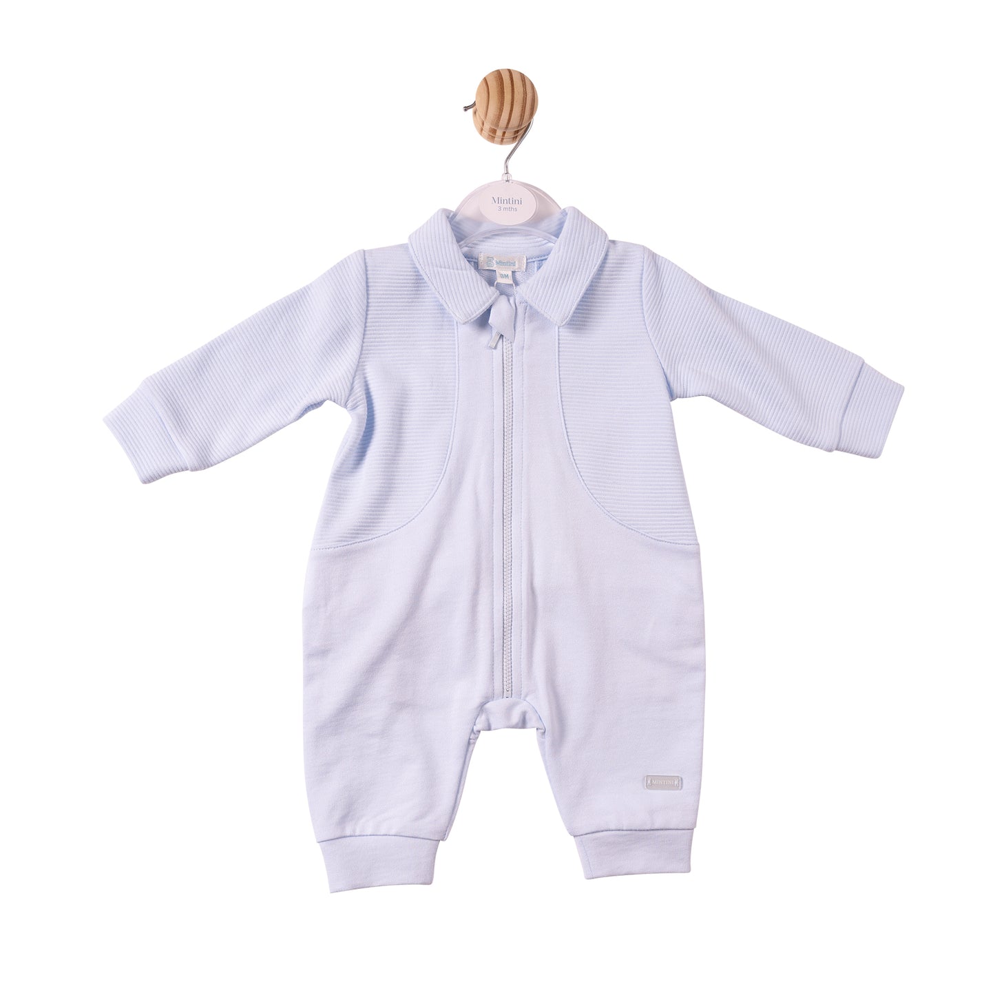 MB7367 - Romper - Blue- Ottoman Rib Jersey- Pre Order