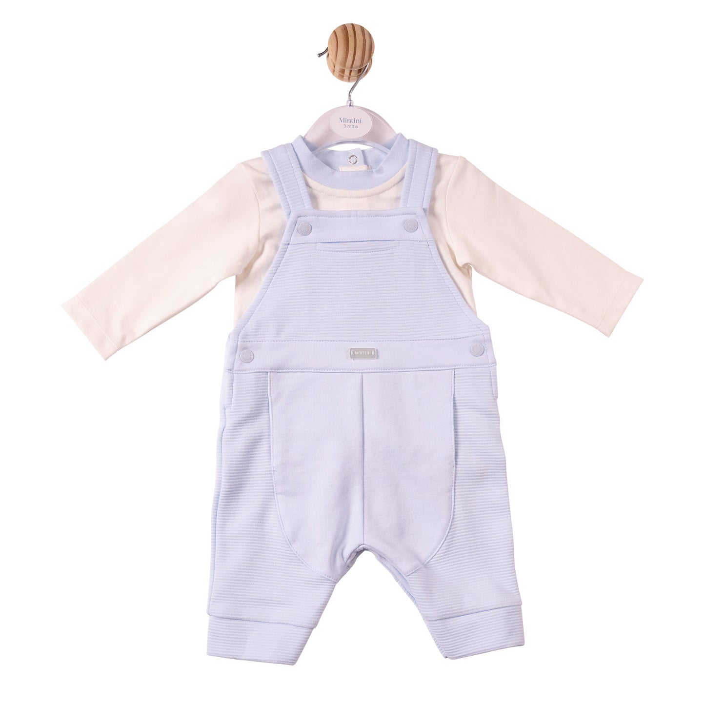 MB7368A - Top & Dungaree - Blue- Ottoman Rib Jersey- Pre Order