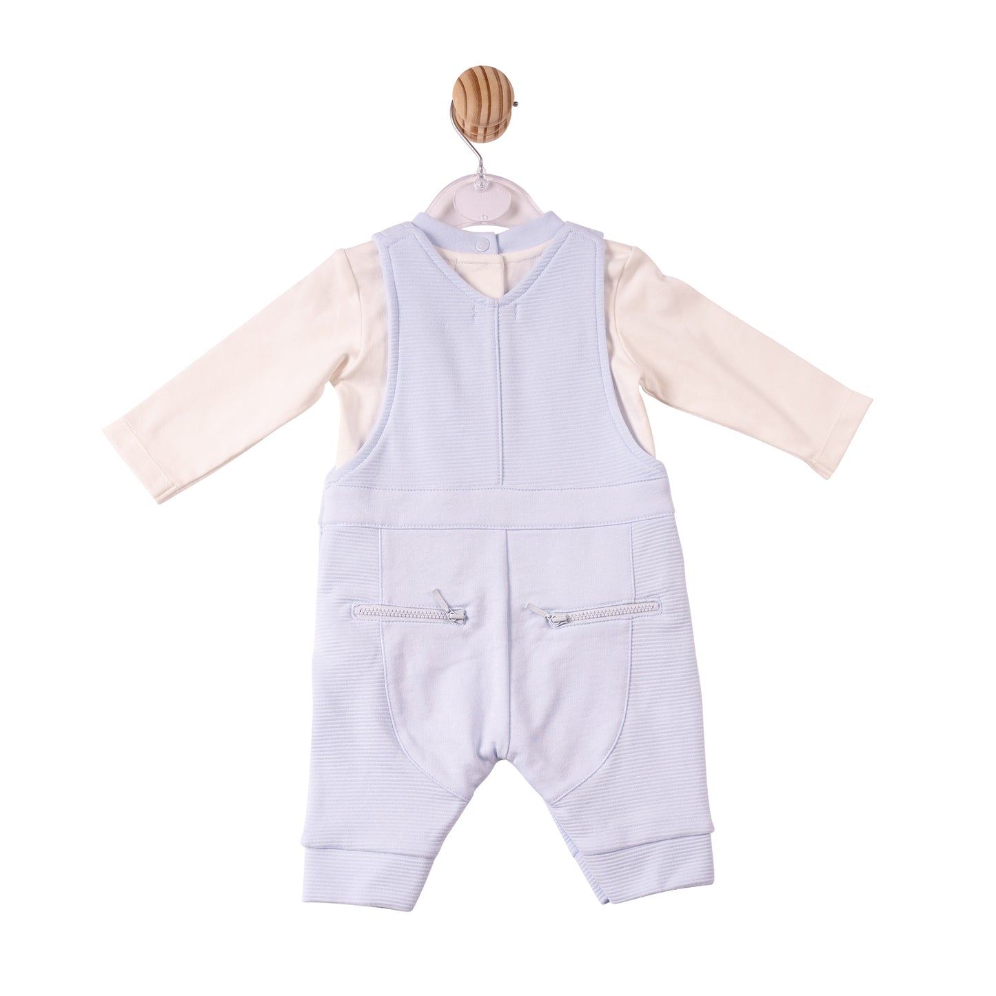 MB7368A - Top & Dungaree - Blue- Ottoman Rib Jersey- Pre Order