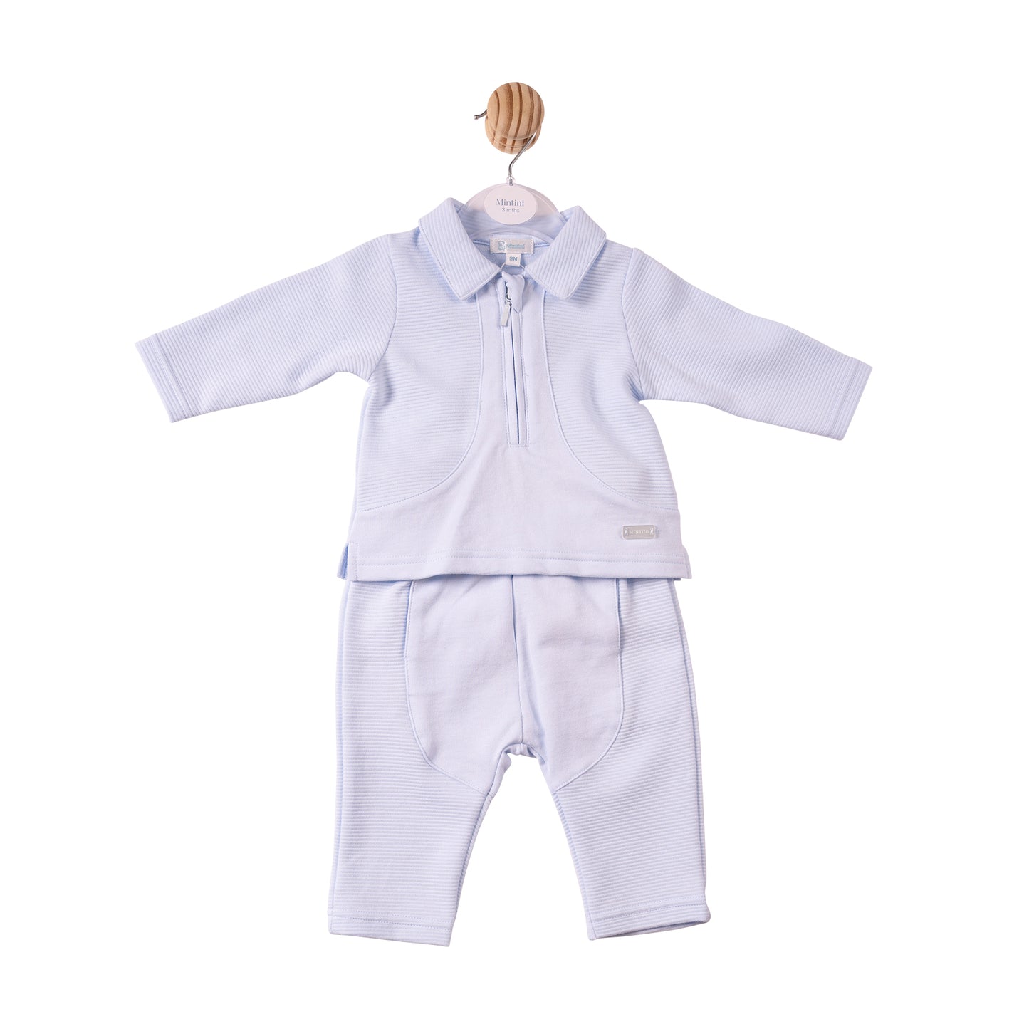 MB7370 - Polo & Trouser- Blue- Ottoman Rib Jersey- Pre Order