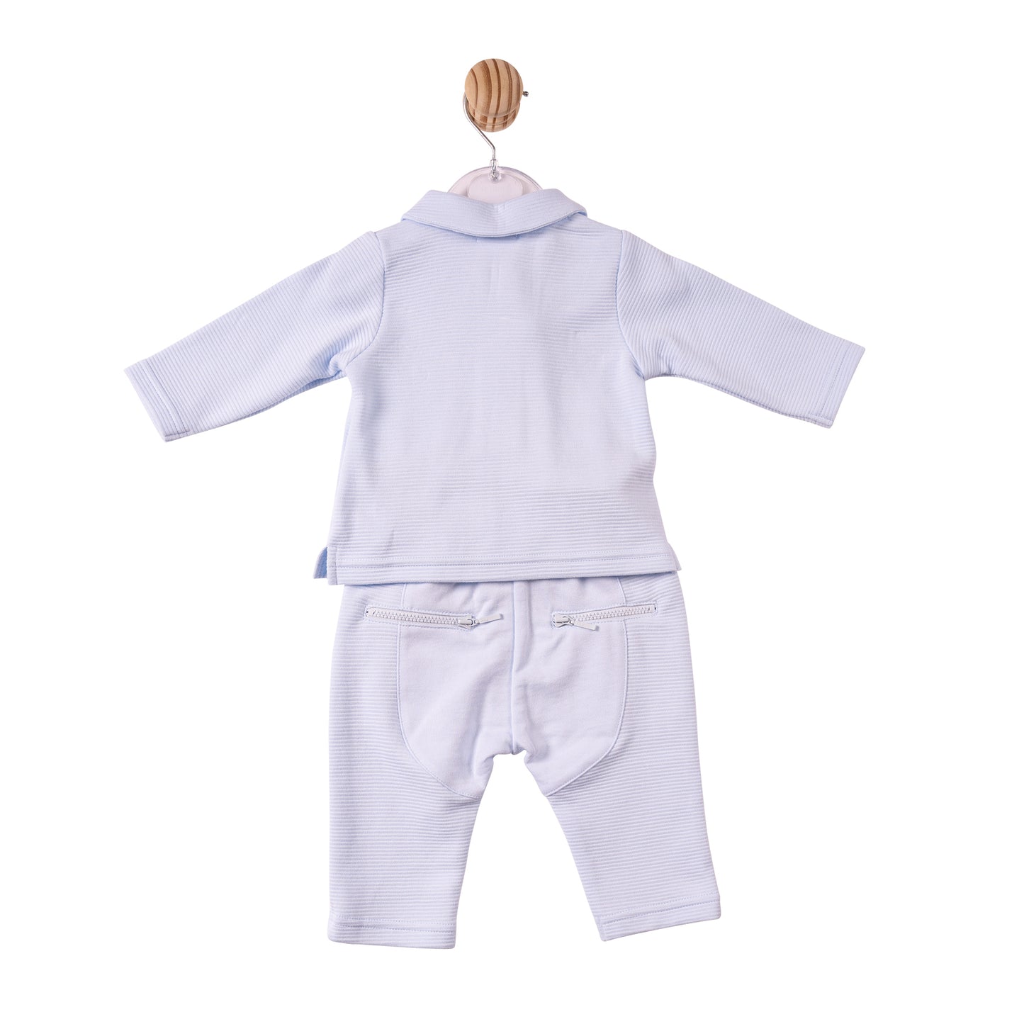 MB7370 - Polo & Trouser- Blue- Ottoman Rib Jersey- Pre Order