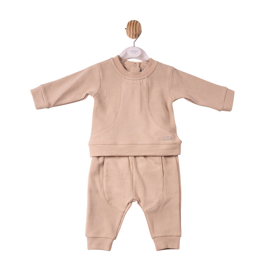 MB7375A - Jogset- Beige - Rib Jersey - Pre Order