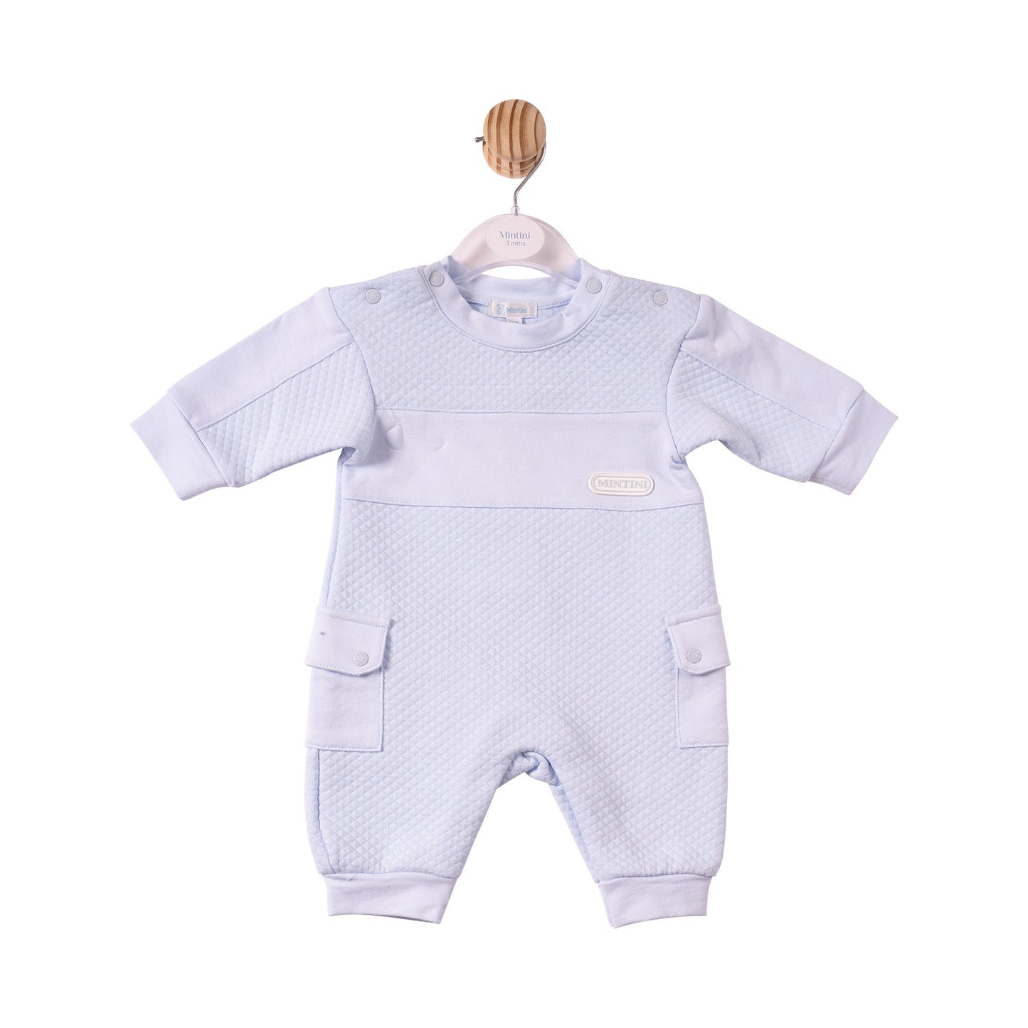 MB7379- Romper- Blue- Square Jacquard- Pre Order