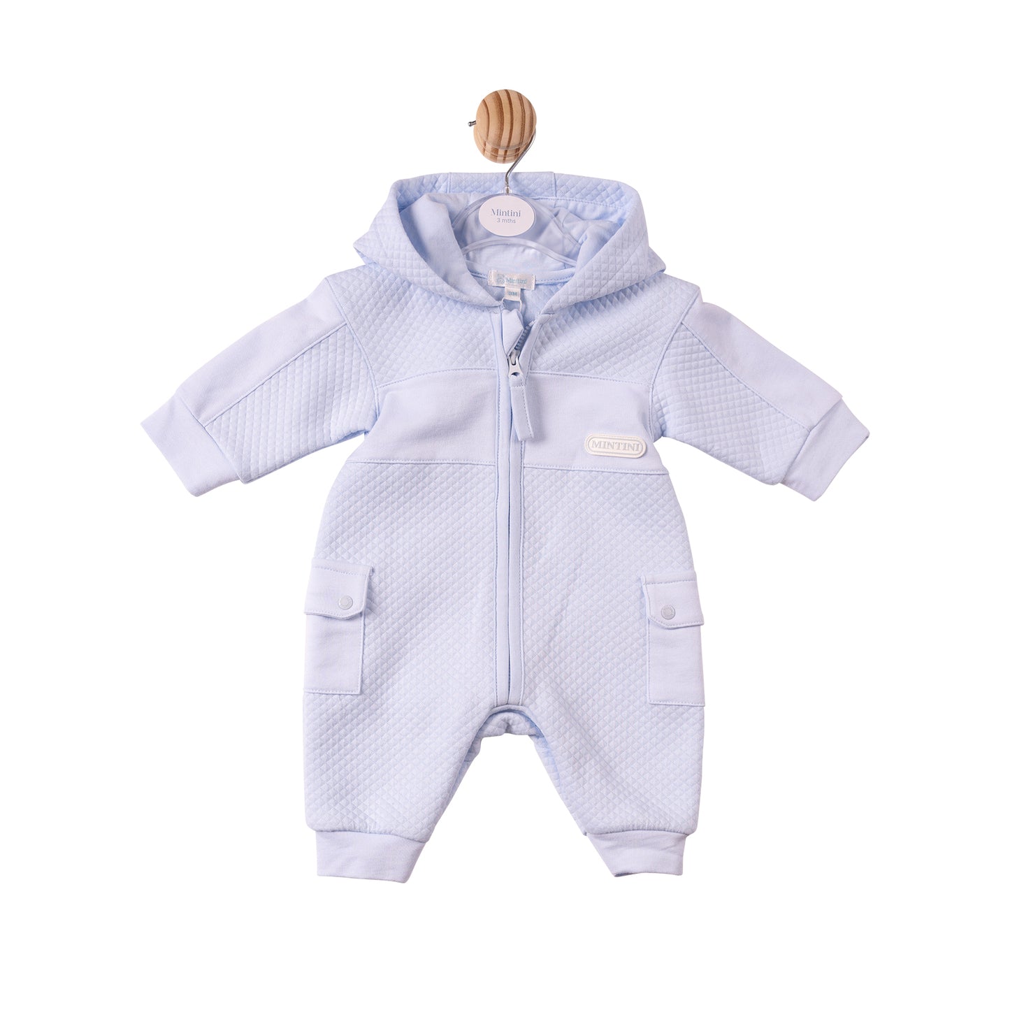 MB7380- Romper- Blue- Square Jacquard- Pre Order