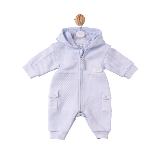 MB7380- Romper- Blue- Square Jacquard- Pre Order