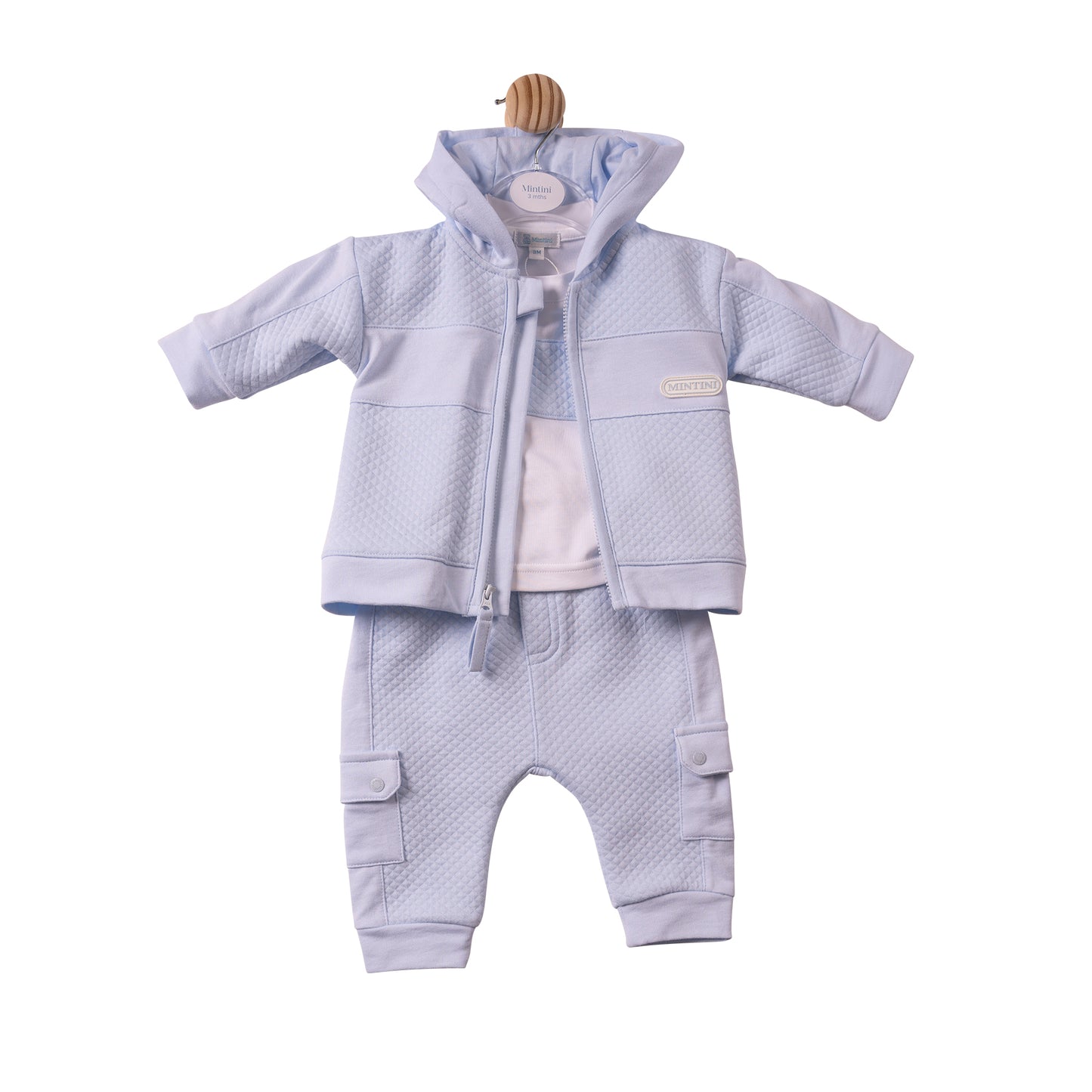 MB7384A- 3pc Jogset- Blue/White - Square Jacquard- Pre Order