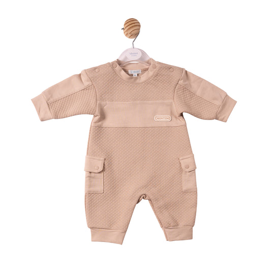 MB7385 - Romper - Beige - Square Jacquard - Pre Order