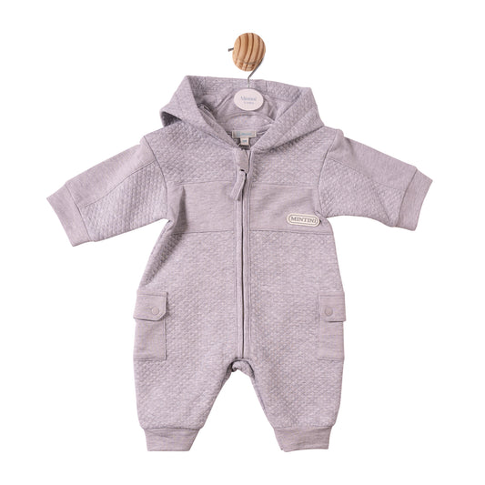 MB7398 - Romper - Grey - Square Jacquard - Pre Order