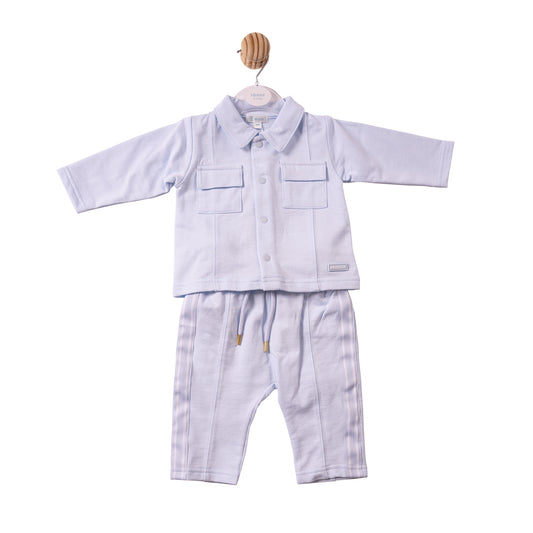 MB7407B - Shirt & Trouser- Blue - Woven Tape- Pre Order