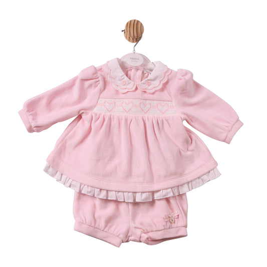 MB7422A- Top & Bloomer- Pink - Smocking- Pre Order