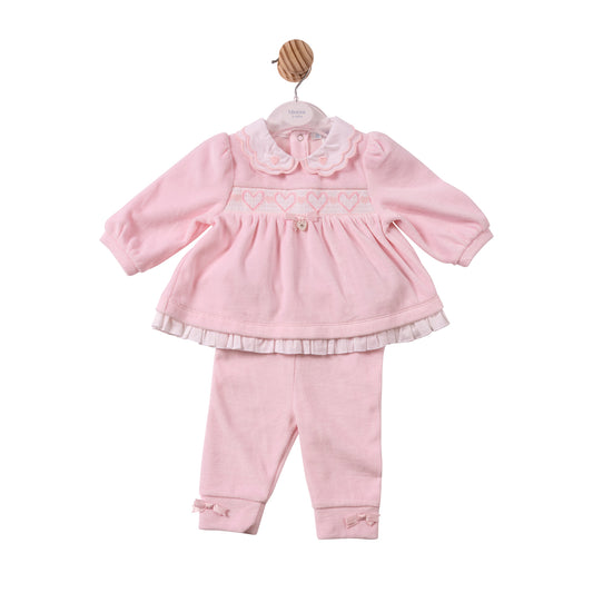 MB7424A- Tunic & Legging- Pink - Smocking- Pre Order
