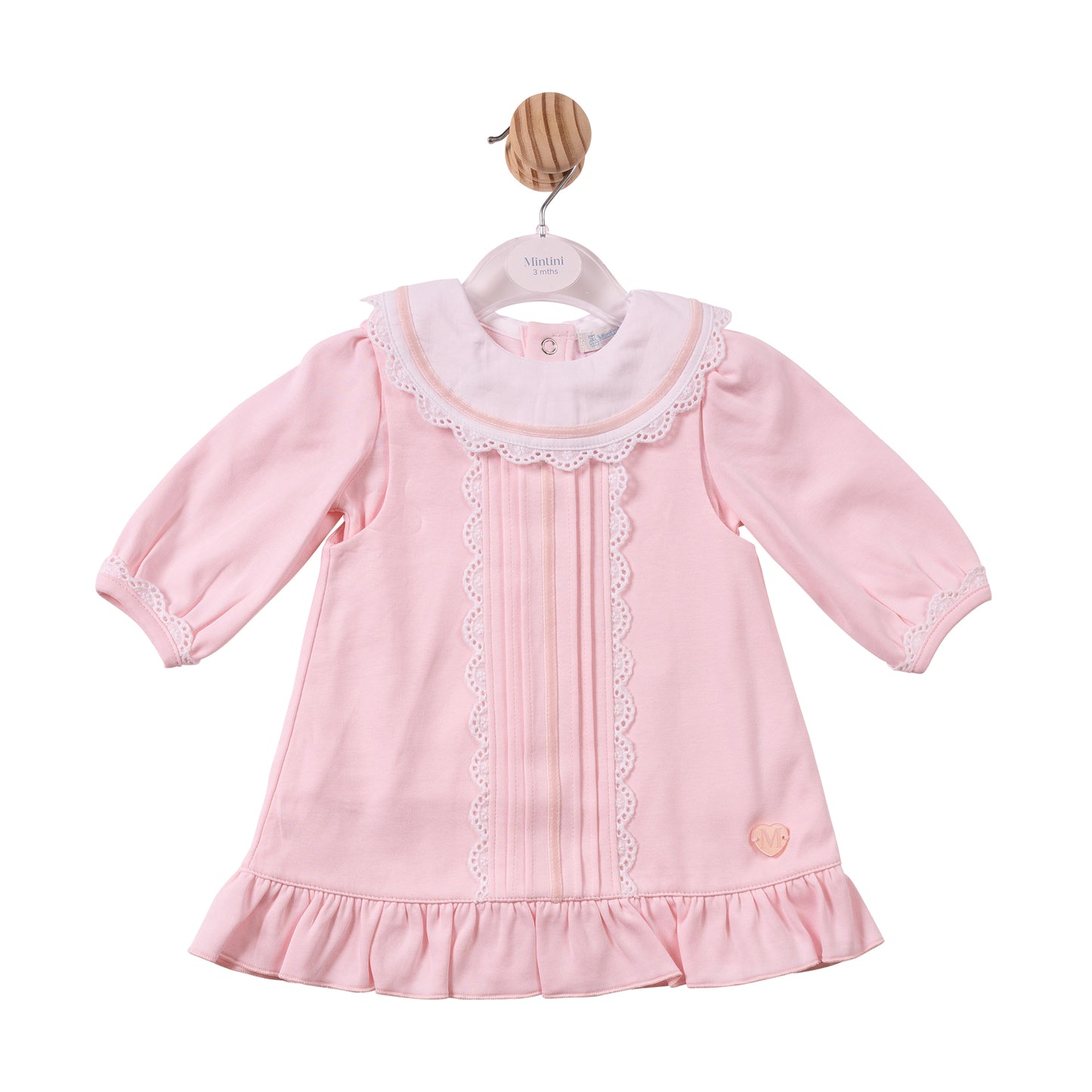MB7434 - Top & Pinafore - Pink - Lace/Interlock - Pre Order