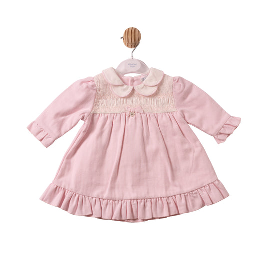 MB7448B - Dress - Pink - Herringbone- Pre Order