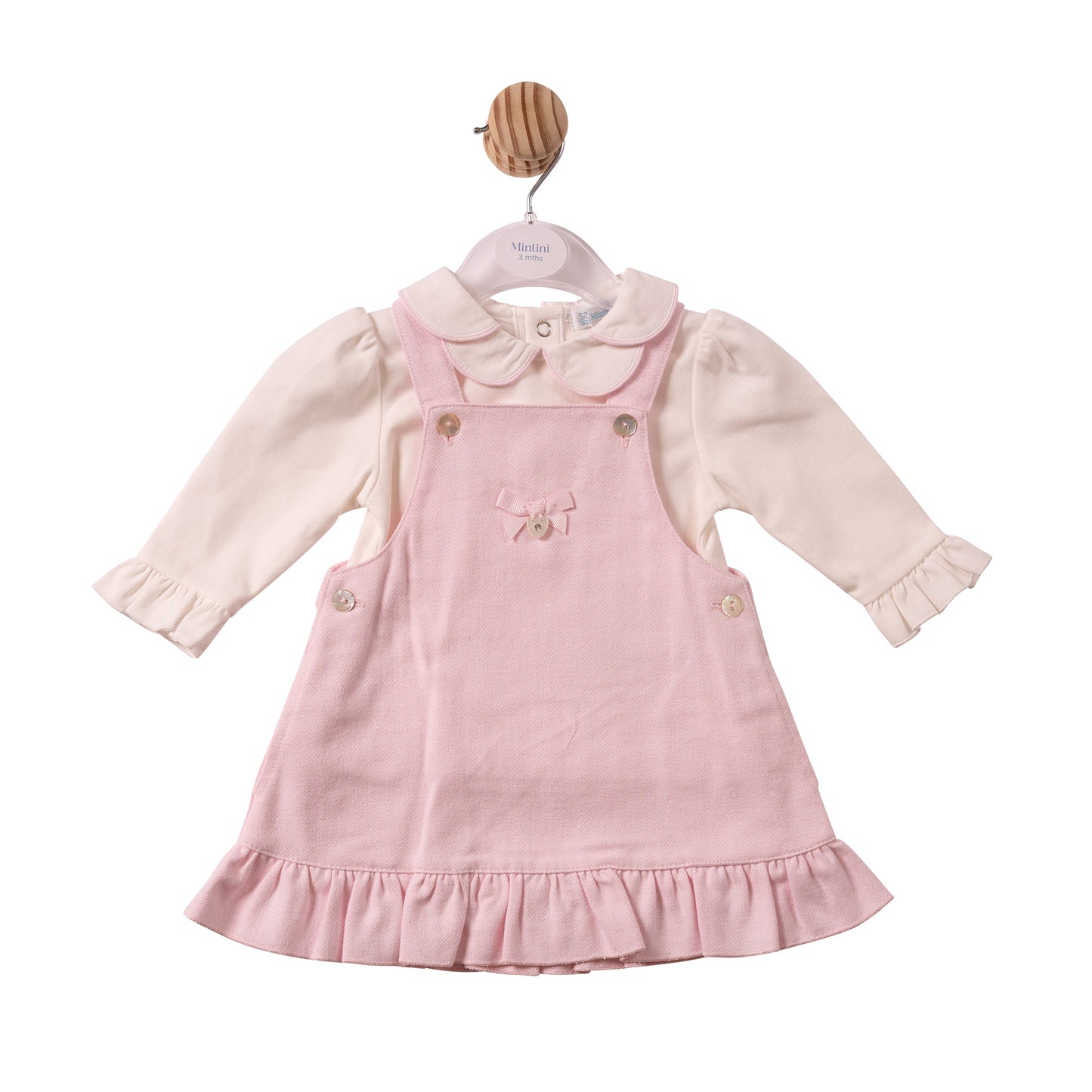 MB7449 - Top & Pinafore - Pink - Herringbone- Pre Order