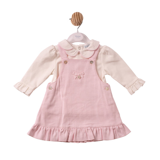 MB7449B - Top & Pinafore - Pink - Herringbone- Pre Order