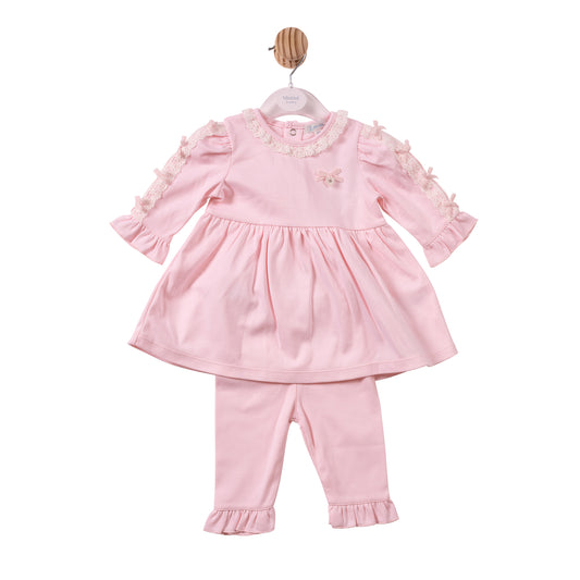 MB7468B - Dress & Legging - Pink - Lace/Bows - Pre Order (Copy)