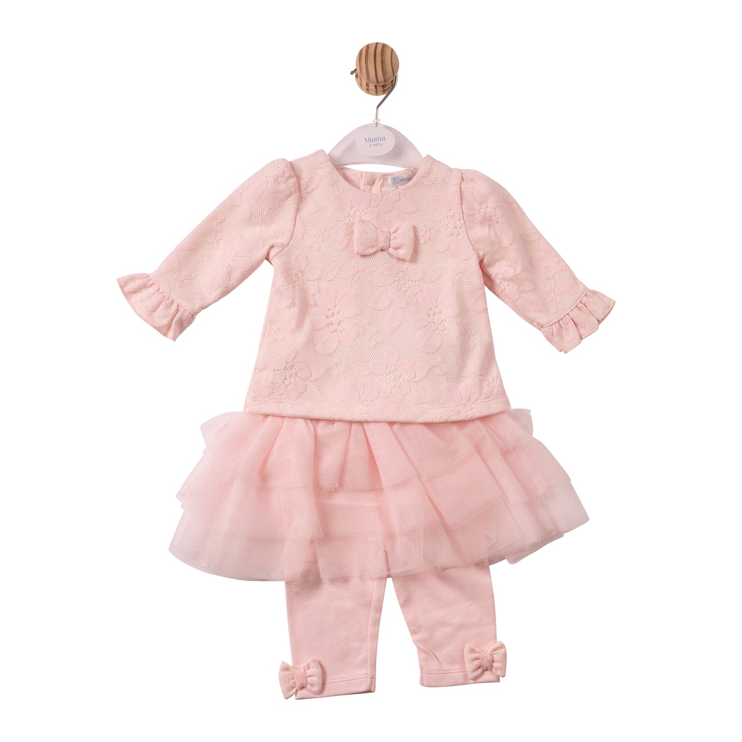 MB7478 - Top & Tutu Legging - Pink - Floral Lace Jacquard - Pre Order