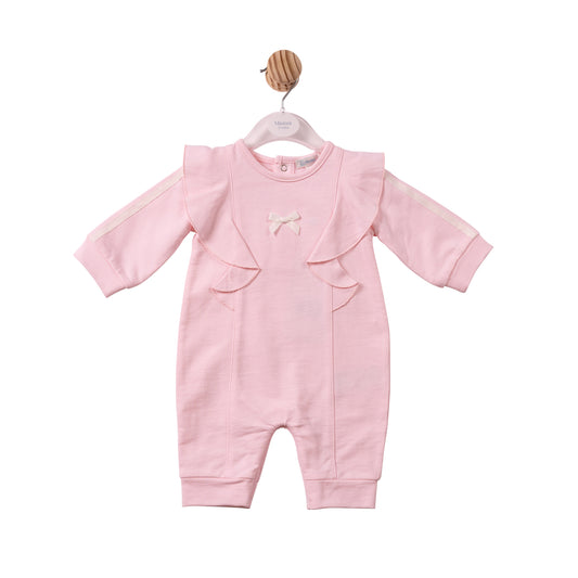 MB7507 - Romper - Pink - Grograin Ribbon Trim - Pre Order